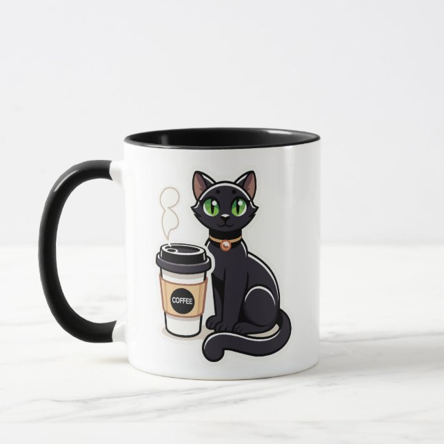 Black Cat lover Coffee Break Cup (Left)