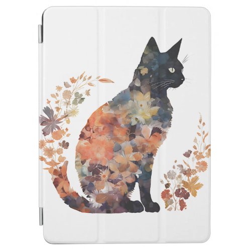 Black Cat Lover Costume Floral Flower Scary Hallow iPad Air Cover
