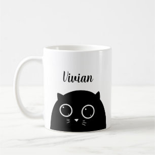 Black Cat Lover Custom Name Mug