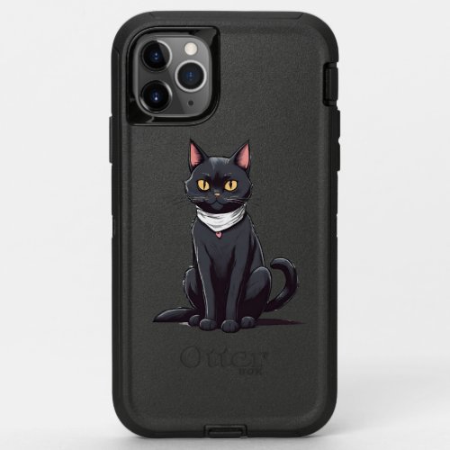 Black Cat Lover with Yellow Eyes Funny Cat OtterBox Defender iPhone 11 Pro Max Case