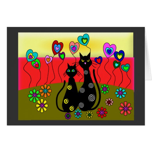 Black Cat Lovers Art Gifts (Front Horizontal)