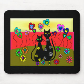 Black Cat Lovers Art Gifts Mouse Pad
