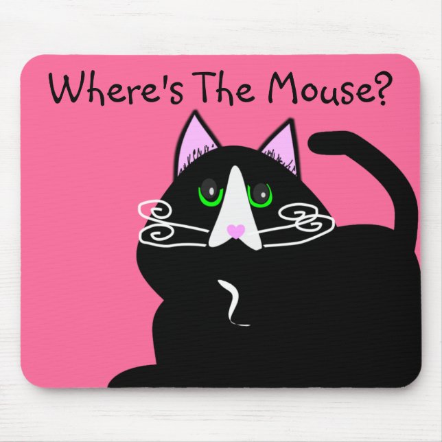 Black Cat Lovers Art Gifts Mouse Pad (Front)