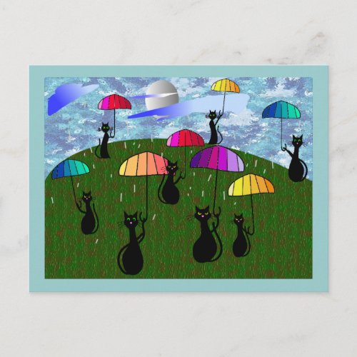 Black Cat Lovers Art Gifts Postcard