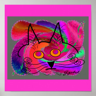 Black Cat Lovers Art Gifts Poster