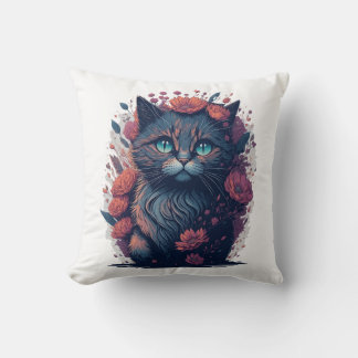 Black cat lovers - Feline Fashion Throw Pillow