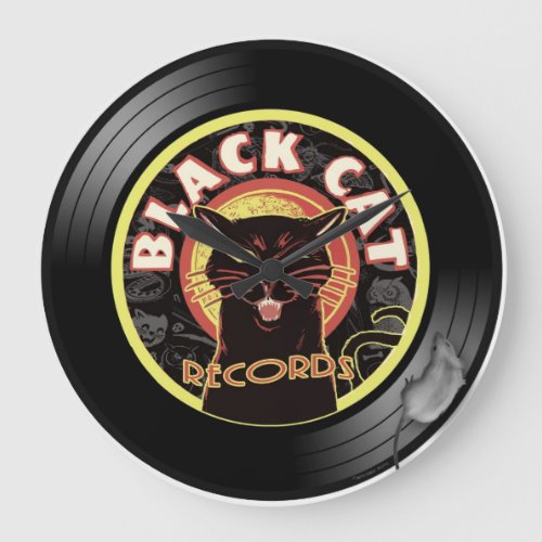 Black Cat LP Art Deco Large Clock