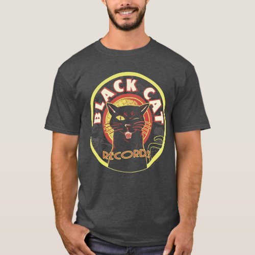 Black Cat LP Art Deco T_Shirt