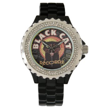 Black Cat Lp Art Deco Watch by themonsterstore at Zazzle