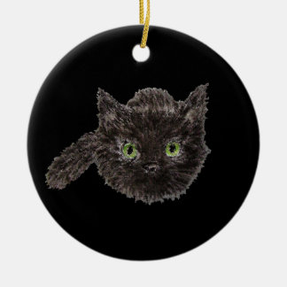 Black cat lucky charm christmas tree ornaments