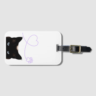 Black cat  luggage tag