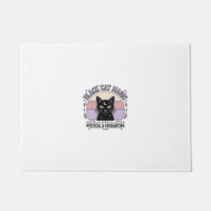 Black Cat Magic Cat Black Cat Vintage Vector Art S Doormat
