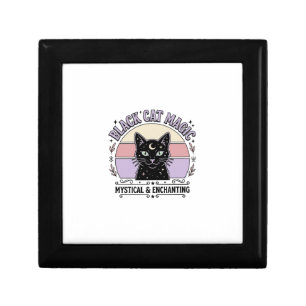 Black Cat Magic Cat Black Cat Vintage Vector Art S Gift Box