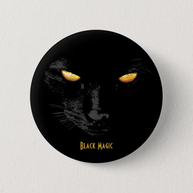 Black Cat Magic customizable Button (Front)