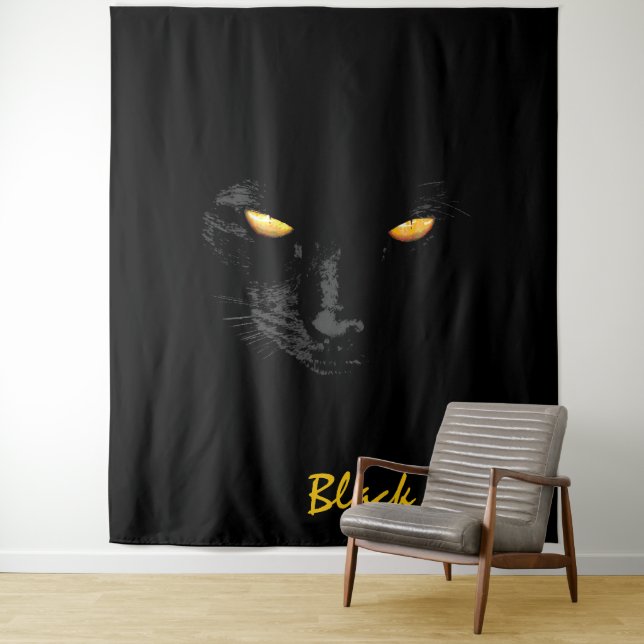 Black Cat Magic customizable Tapestry (In Situ)