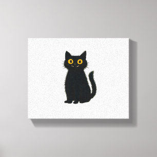 Black Cat Magic – Cute Halloween & Mystic Cat Art Canvas Print
