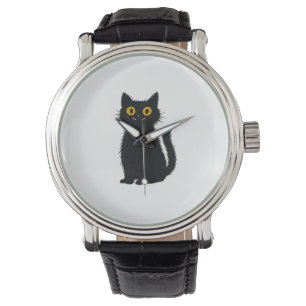 Black Cat Magic – Cute Halloween & Mystic Cat Art Watch