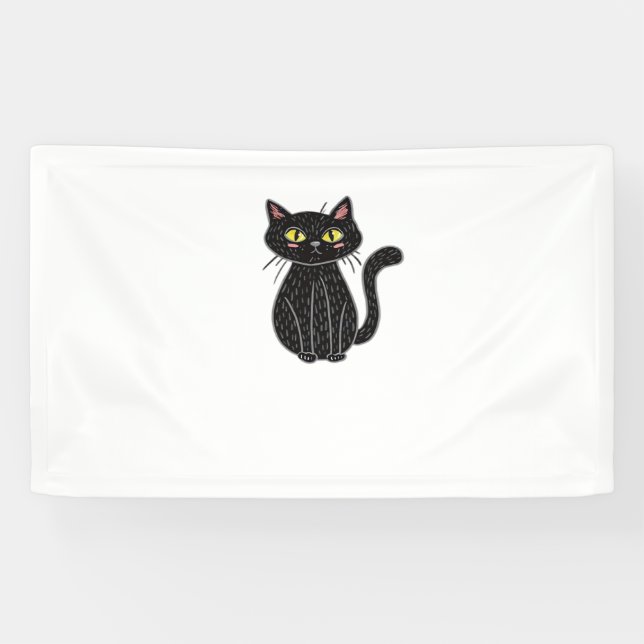 Black Cat Magic – Cute & Spooky Halloween Cat Art  Banner (Horizontal)