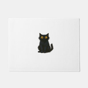 Black Cat Magic � Cute & Spooky Halloween Cat Art Doormat