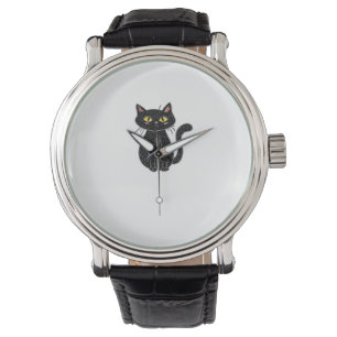 Black Cat Magic – Cute & Spooky Halloween Cat Art Watch