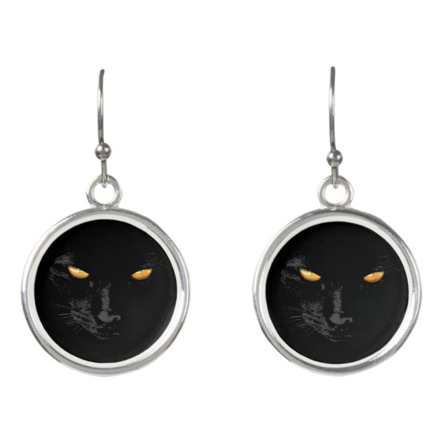 Black Cat Magic elegant Earrings (Front)