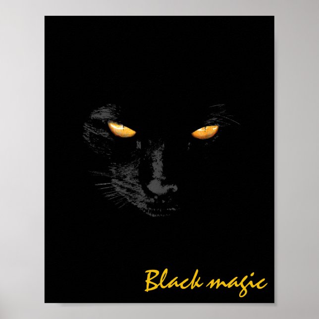 Black Cat Magic funny customizable Poster (Front)