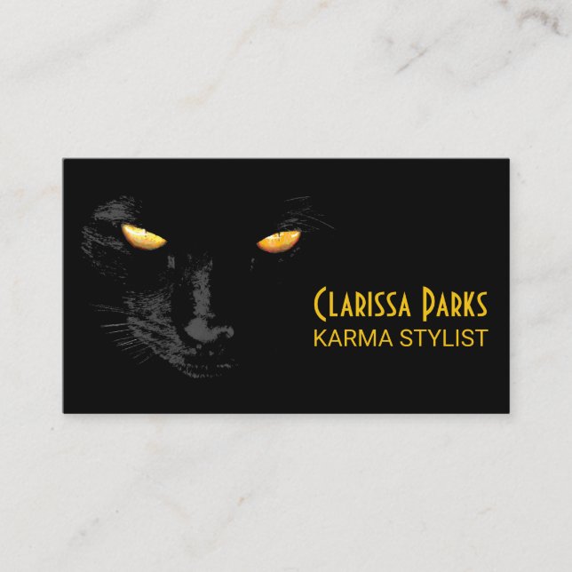 Black Cat Magic funny elegant Business Card (Front)