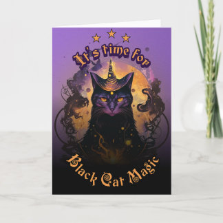 Black Cat Magic Halloween Card
