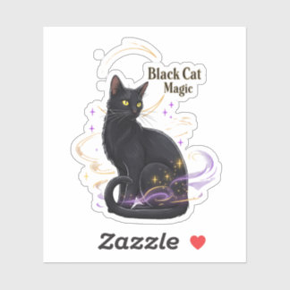 Black Cat Magic – Mystical Halloween Vinyl Sticker