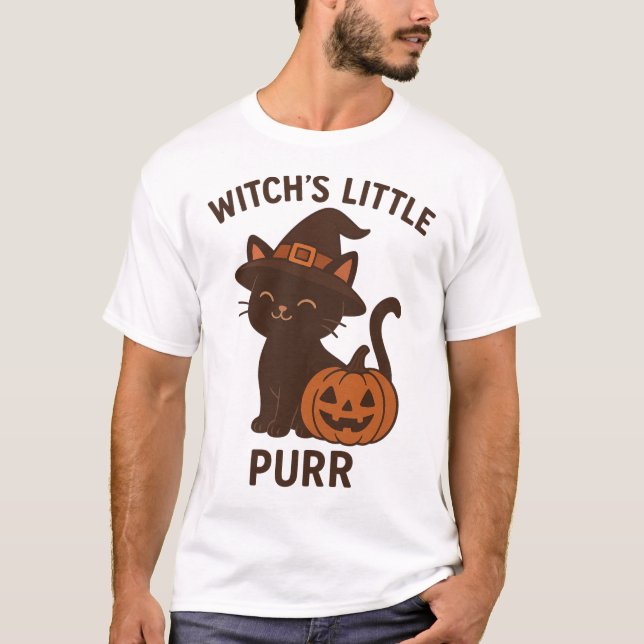 Black Cat Magic – Witch’s Little Purr T-Shirt (Front)
