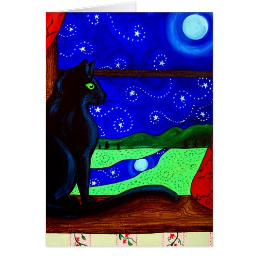 Black Cat Magical Night Cards (Front)