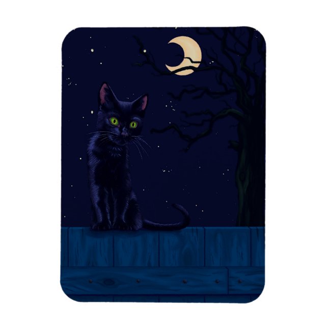 Black Cat Magnet (Vertical)