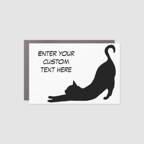 Black Cat Magnet with Custom Text