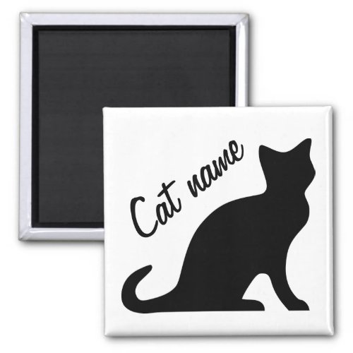 Black cat magnets  Personalizable pet name