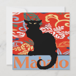Black Cat, Mahalo, Thanks, Hawaiian Thank You Card