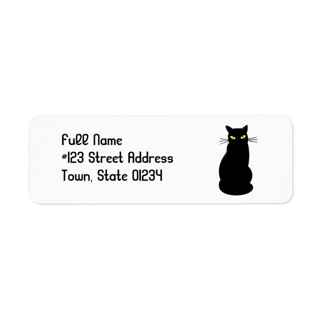 Black Cat Mailing Labels  (Front)