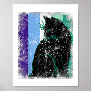 Black Cat Male LGBT LGBTQ Gay MLM Pride Funny Cat Poster
