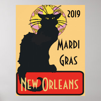 Black Cat, Mardi Gras, edit text Poster