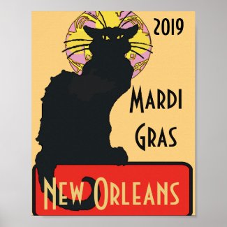 Black Cat, Mardi Gras, edit text Poster
