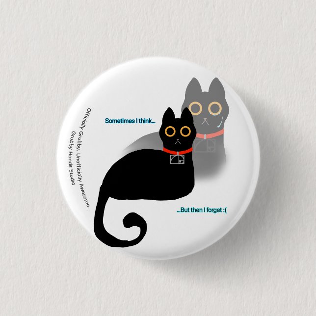 Black Cat Meme Button (Front)