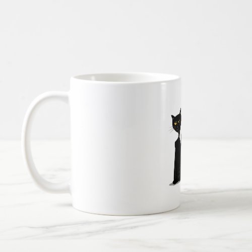 black cat meow coffee mug