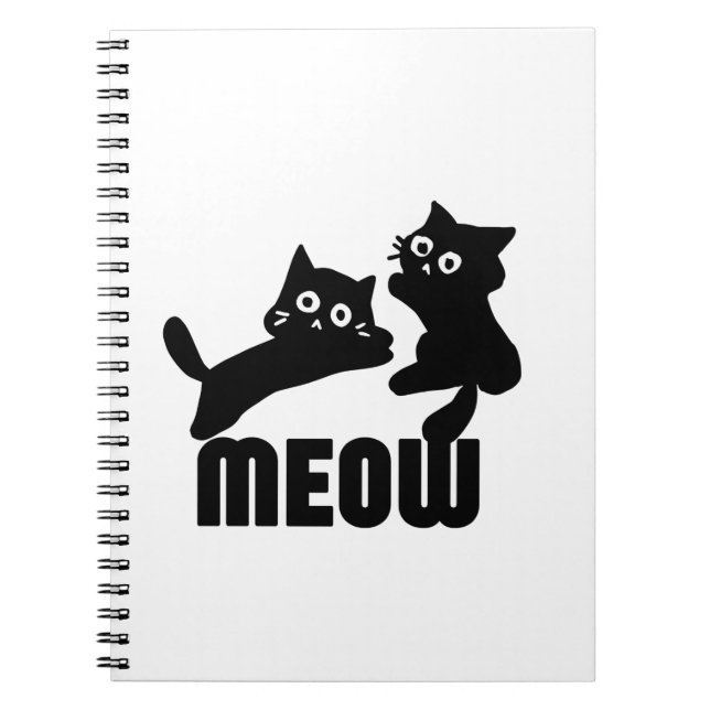 black cat,meow notebook (Front)