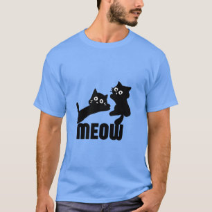 black cat,meow T-Shirt