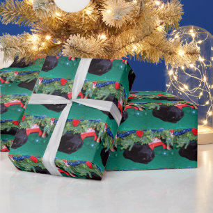 BLACK CAT, MERRY CHRISTMAS WRAPPING PAPER