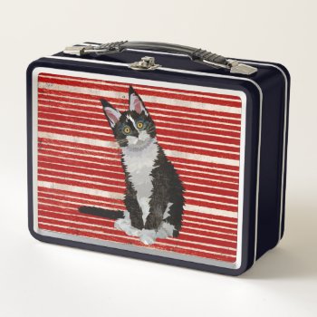 Black Cat Metal Lunch Box by Greyszoo at Zazzle