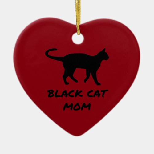 Black Cat Mom Ceramic Ornament