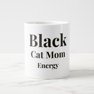 Black Cat Mom Energy Mug Minimalist Cat Lover