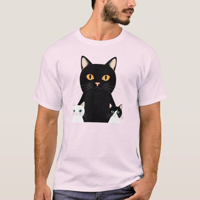 black cat mom T-Shirt (Front)