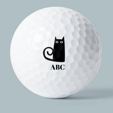 Black Cat Monogram Golf Balls