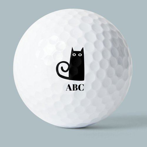 Black Cat Monogram Golf Balls